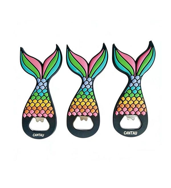 Magnetic bottle opener for refrigerator