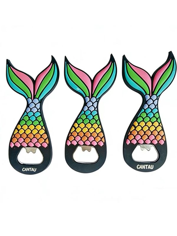 Magnetic bottle opener for refrigerator