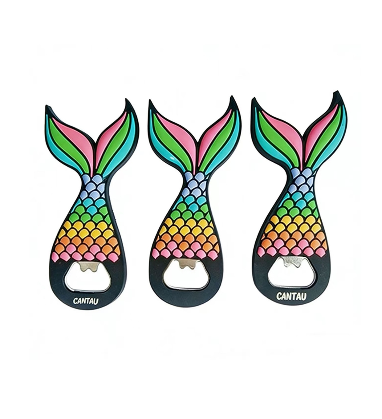 Magnetic bottle opener for refrigerator